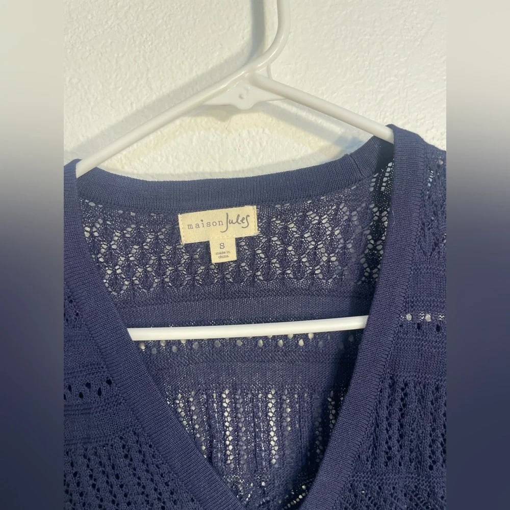 Maison Jules Women's Navy Knit Cardigan